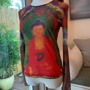 VIVIENNE TAM BUDDHA TOP, MULTI COLOR SIZE SMALL